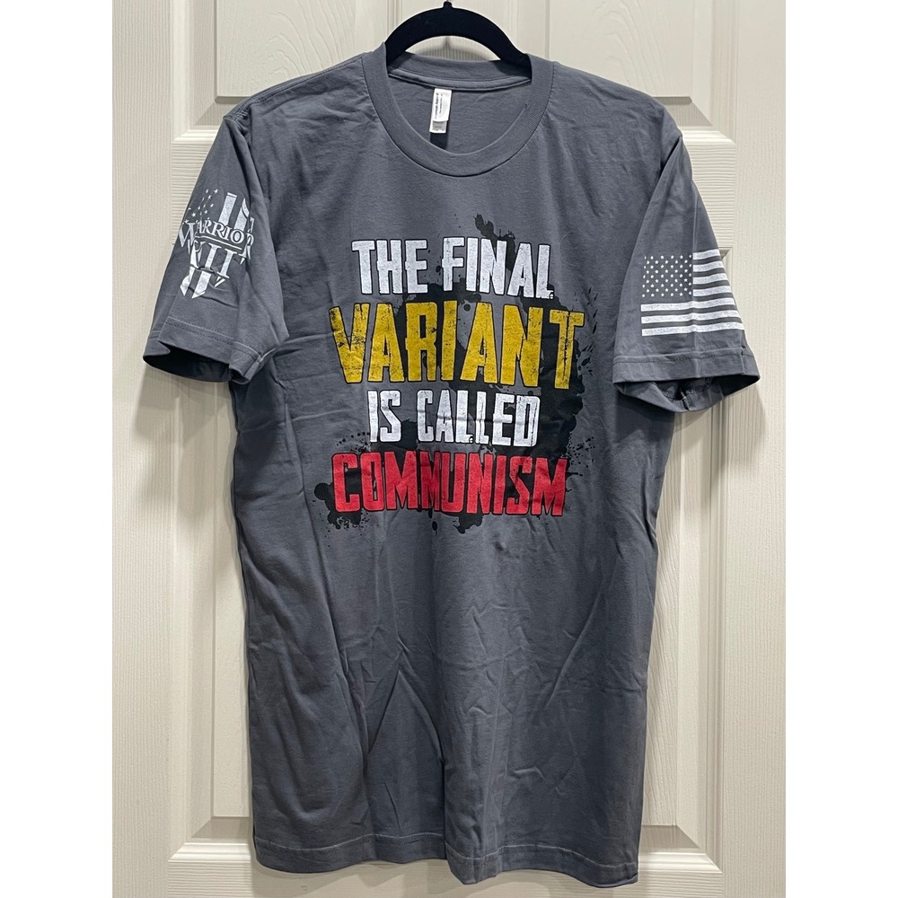 NWOT Warrior XII Graphic T-Shirt Mens Medium Grey Final Variant Communism